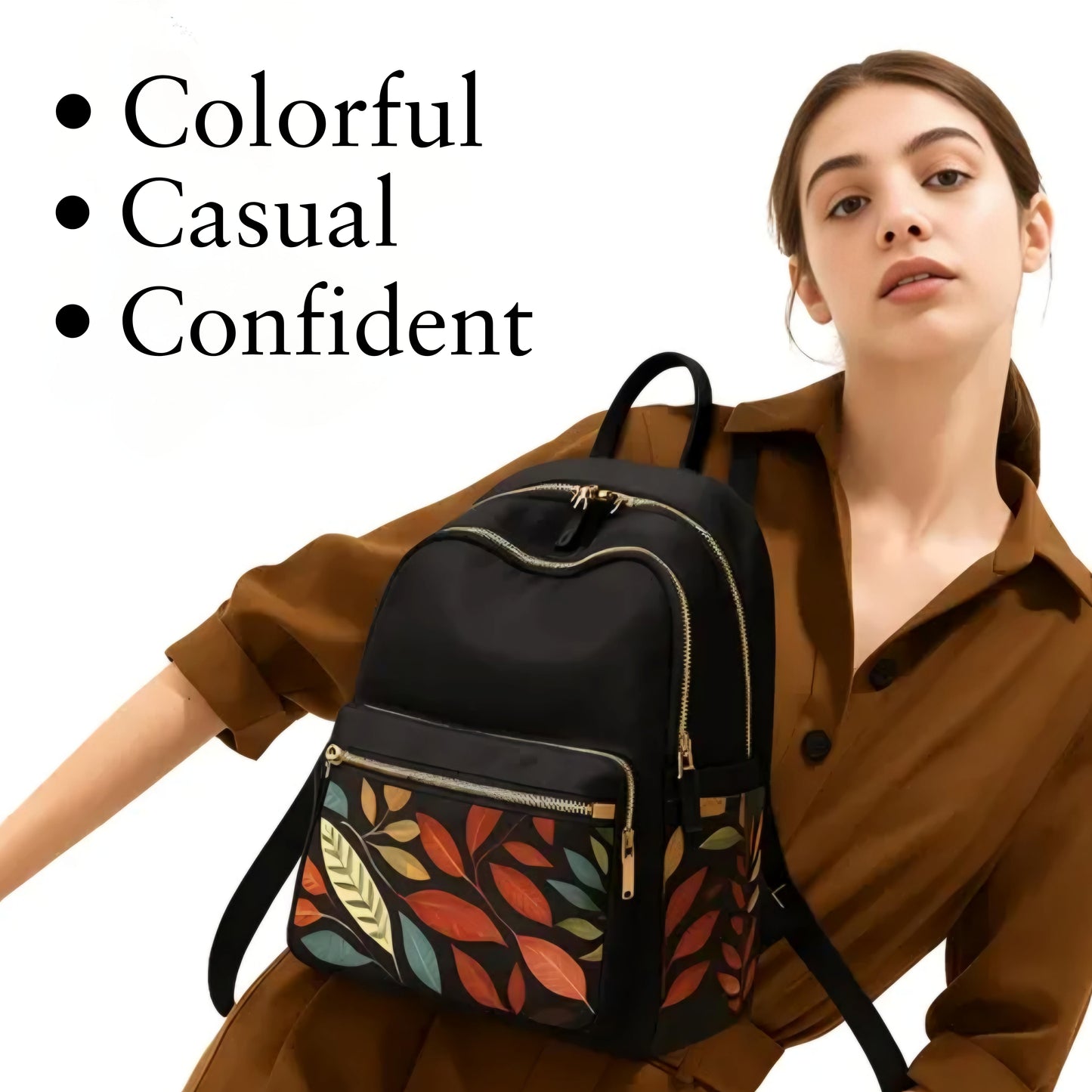 Autumn Bloom Leather Backpack - By Leatherup co.