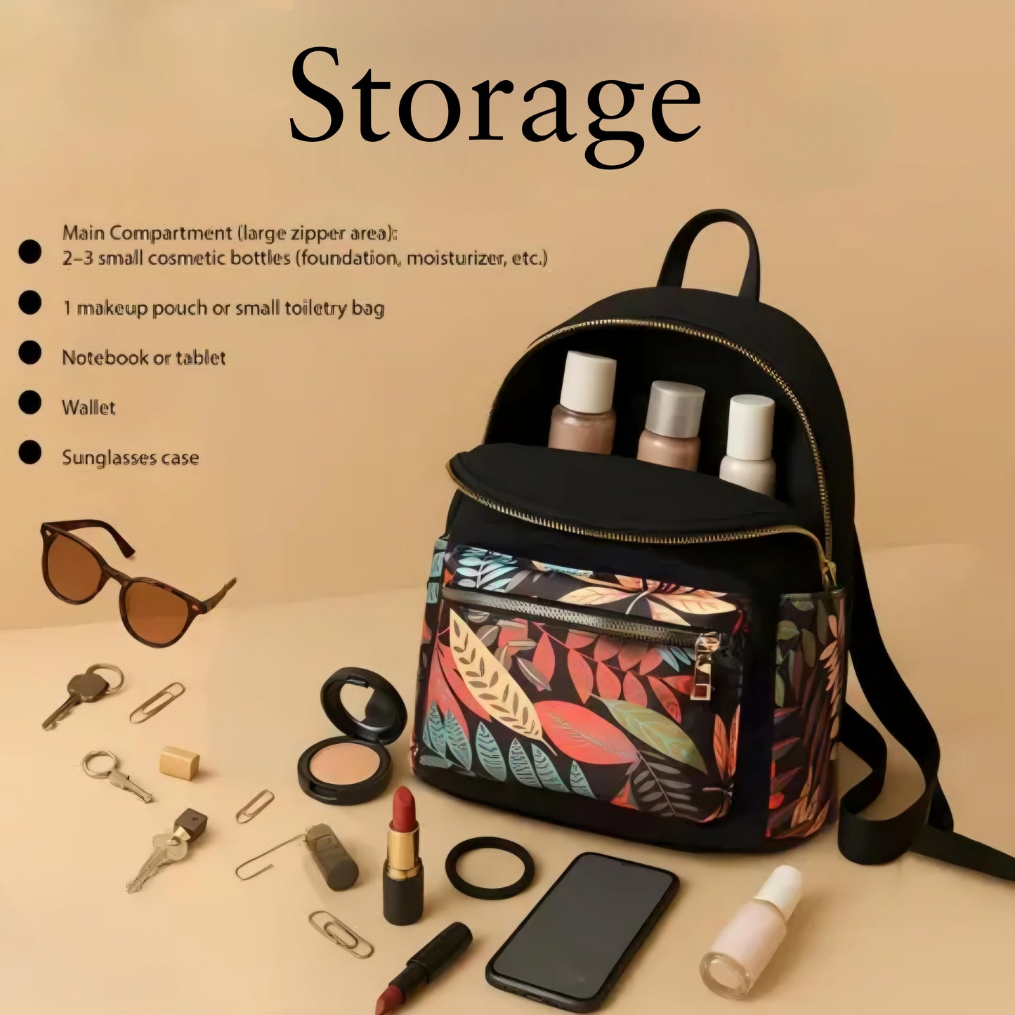 Autumn Bloom Leather Backpack - By Leatherup co.
