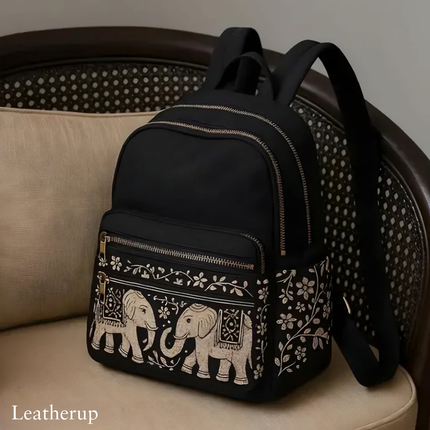 Royal Elephantrix leather Backpack - By Leatherup co.