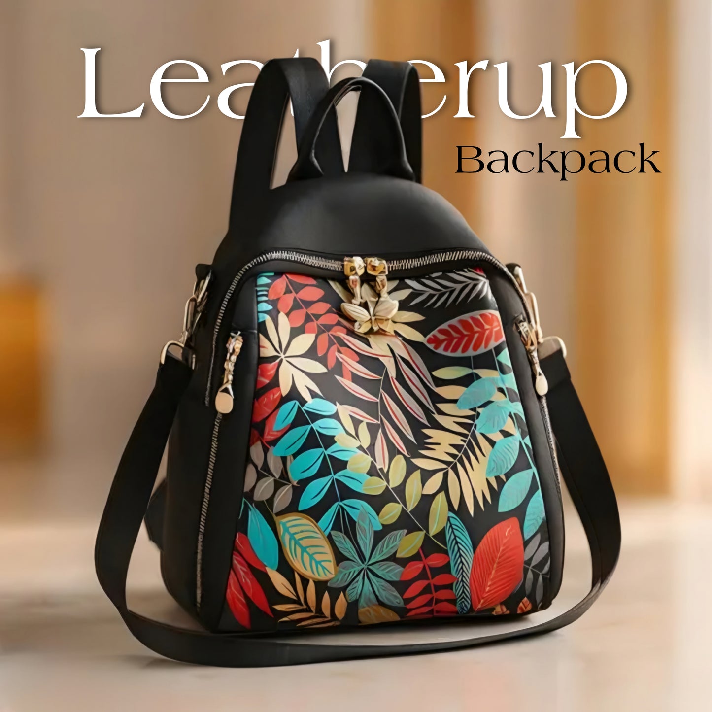 Autumn Full-Bloom Leather backpack - By Leatherup co.