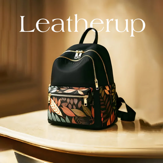 Autumn Bloom Leather Backpack - By Leatherup co.