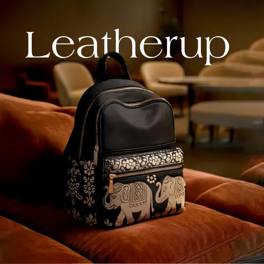 Royal Elephantrix leather Backpack - By Leatherup co.